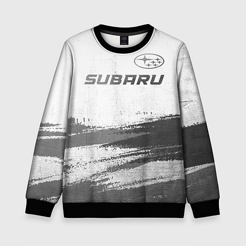 Детский свитшот Subaru - white gradient посередине / 3D-Черный – фото 1