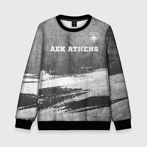 Детский свитшот AEK Athens - grey gradient посередине / 3D-Черный – фото 1