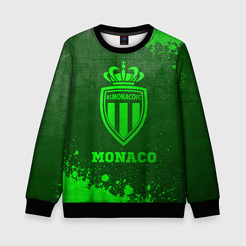 Детский свитшот Monaco - green gradient / 3D-Черный – фото 1