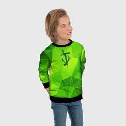 Свитшот детский Doom green poly, цвет: 3D-черный — фото 2