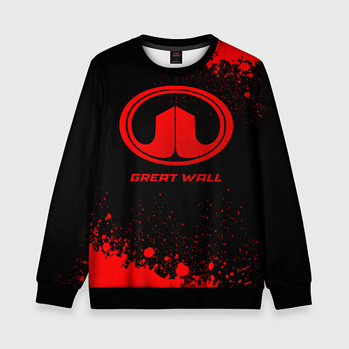 Детский свитшот Great Wall - red gradient / 3D-Черный – фото 1
