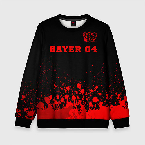 Детский свитшот Bayer 04 - red gradient посередине / 3D-Черный – фото 1