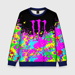Свитшот детский Monster energy краски неоновые, цвет: 3D-синий