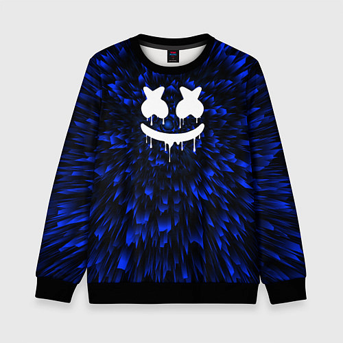 Детский свитшот Marshmello blue energy / 3D-Черный – фото 1