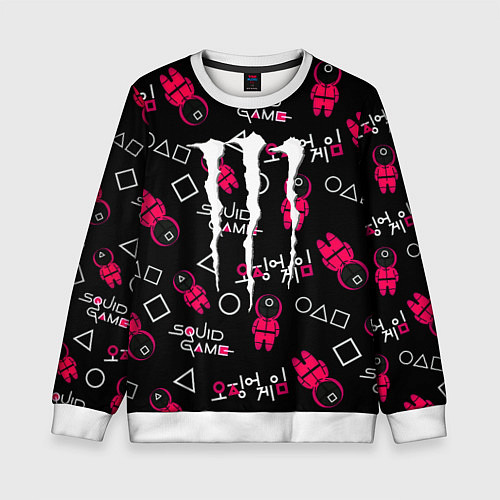 Детский свитшот Monster energy x Ojingeo geim / 3D-Белый – фото 1