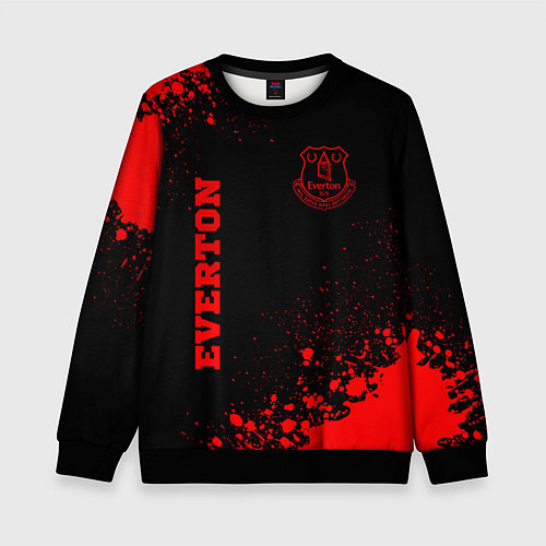 Детский свитшот Everton - red gradient вертикально / 3D-Черный – фото 1
