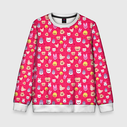 Детский свитшот Skzoo pattern pink / 3D-Белый – фото 1