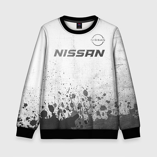 Детский свитшот Nissan - white gradient посередине / 3D-Черный – фото 1
