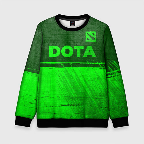 Детский свитшот Dota - green gradient посередине / 3D-Черный – фото 1