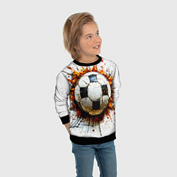 Свитшот детский Футбольный мяч на белом, цвет: 3D-черный — фото 2