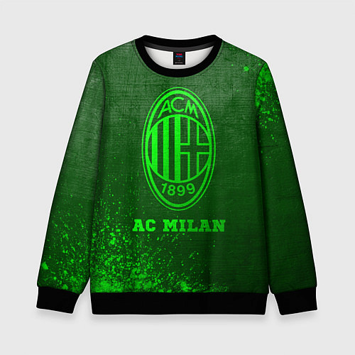 Детский свитшот AC Milan - green gradient / 3D-Черный – фото 1