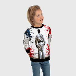 Свитшот детский Борец айкидо на белом, цвет: 3D-черный — фото 2