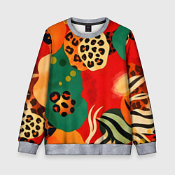 Свитшот детский Анималистичный африканский паттерн, цвет: 3D-меланж