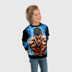 Свитшот детский Артуро Гатти в синем пламени, цвет: 3D-черный — фото 2
