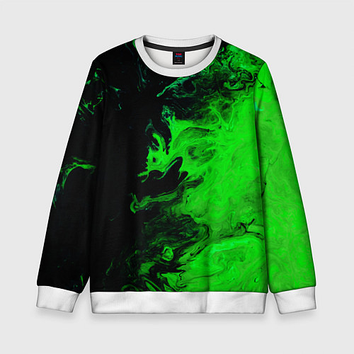 Детский свитшот Color green black / 3D-Белый – фото 1