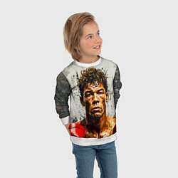 Свитшот детский Артуро Гатти на сером, цвет: 3D-белый — фото 2