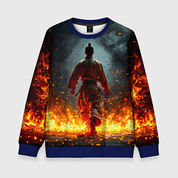 Детский свитшот Кунг-фу боец в огне