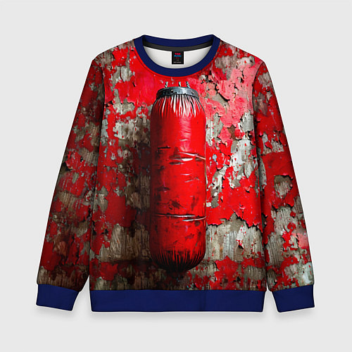 Детский свитшот Красная боксерская груша / 3D-Синий – фото 1