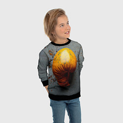 Свитшот детский Желтая боксерская перчатка, цвет: 3D-черный — фото 2