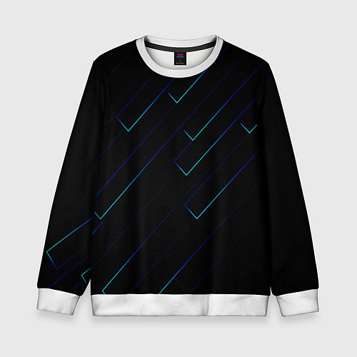Детский свитшот Color blue black / 3D-Белый – фото 1