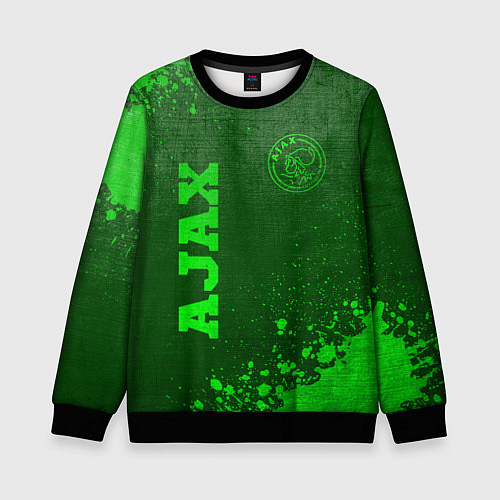 Детский свитшот Ajax - green gradient вертикально / 3D-Черный – фото 1