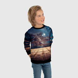 Свитшот детский Космический ринг, цвет: 3D-черный — фото 2