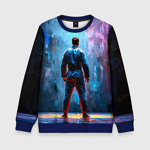Детский свитшот Боец джиу-джитсу / 3D-Синий – фото 1