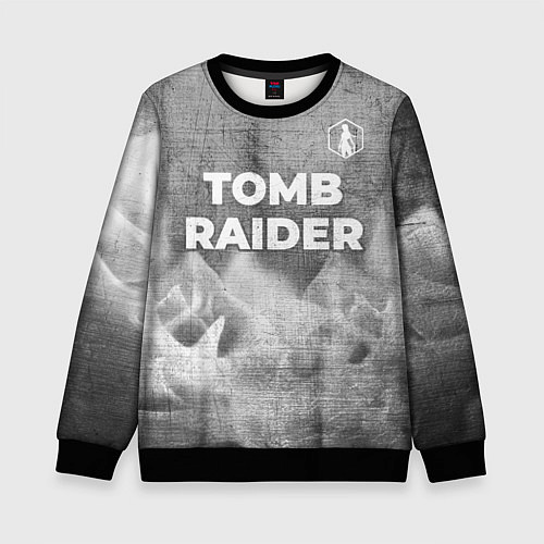 Детский свитшот Tomb Raider - grey gradient посередине / 3D-Черный – фото 1
