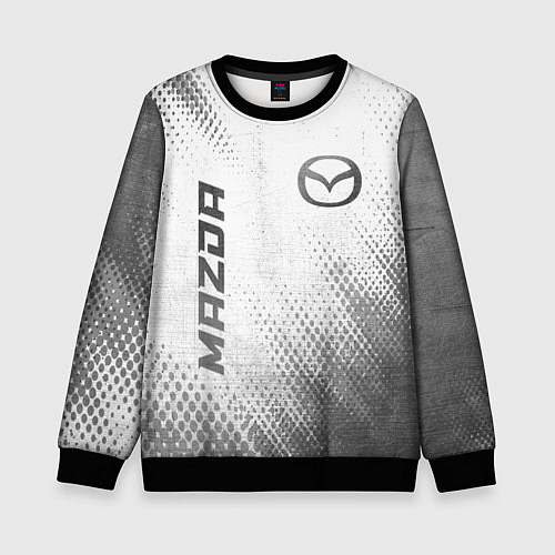 Детский свитшот Mazda - white gradient вертикально / 3D-Черный – фото 1