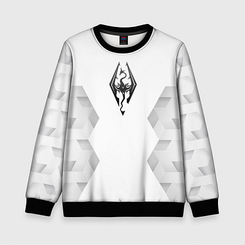 Детский свитшот Skyrim white poly / 3D-Черный – фото 1
