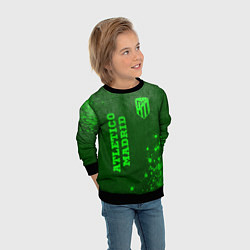Свитшот детский Atletico Madrid - green gradient вертикально, цвет: 3D-черный — фото 2