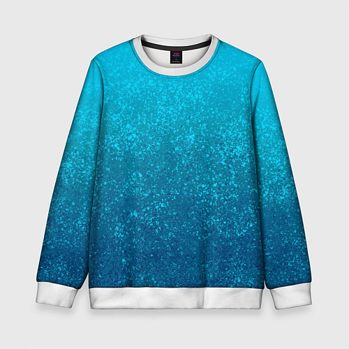 Детский свитшот Лазурный голубой текстурный градиент / 3D-Белый – фото 1