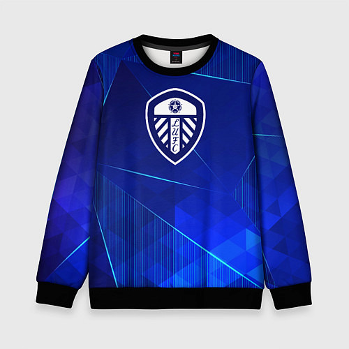 Детский свитшот Leeds United blue poly / 3D-Черный – фото 1