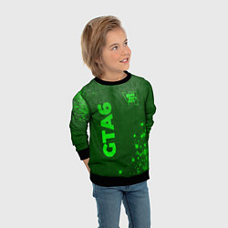Свитшот детский GTA6 - green gradient вертикально, цвет: 3D-черный — фото 2