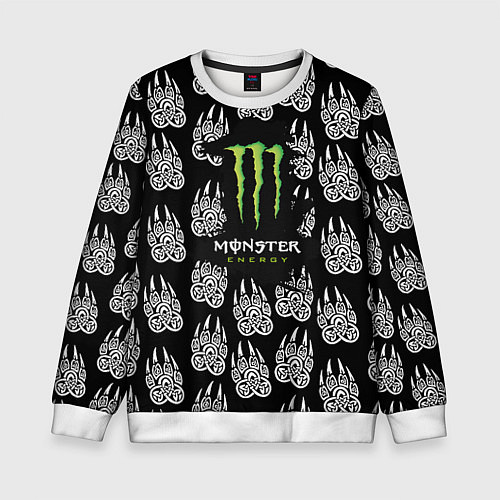 Детский свитшот Monster energy медвежьи лапы / 3D-Белый – фото 1