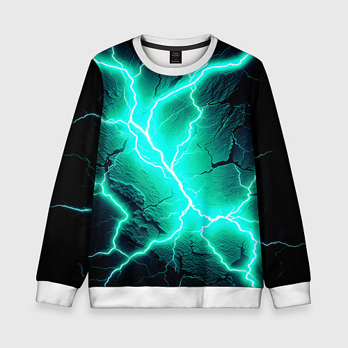 Детский свитшот Color light blue black / 3D-Белый – фото 1