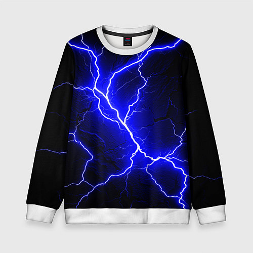 Детский свитшот Color blue black / 3D-Белый – фото 1