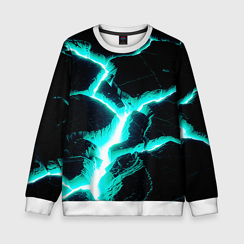 Детский свитшот Color light blue black / 3D-Белый – фото 1