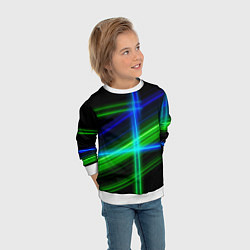 Свитшот детский Color blue black green, цвет: 3D-белый — фото 2