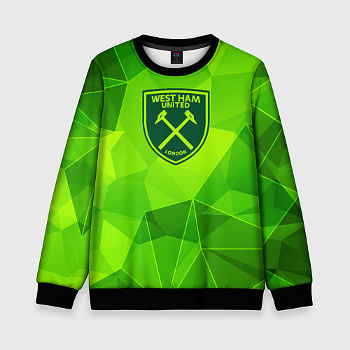 Детский свитшот West Ham green poly / 3D-Черный – фото 1
