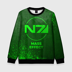 Свитшот детский Mass Effect - green gradient, цвет: 3D-черный