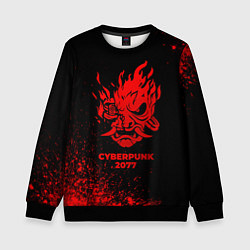 Детский свитшот Cyberpunk 2077 - red gradient