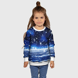 Свитшот детский Космический синий абстрактный фон - текстура, цвет: 3D-белый — фото 2