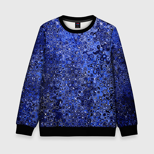 Детский свитшот Синий ультрамарин абстрактная текстура / 3D-Черный – фото 1
