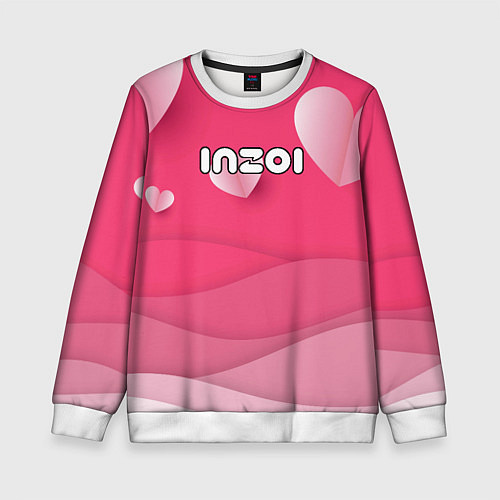 Детский свитшот Inzoi розовые сердечки / 3D-Белый – фото 1