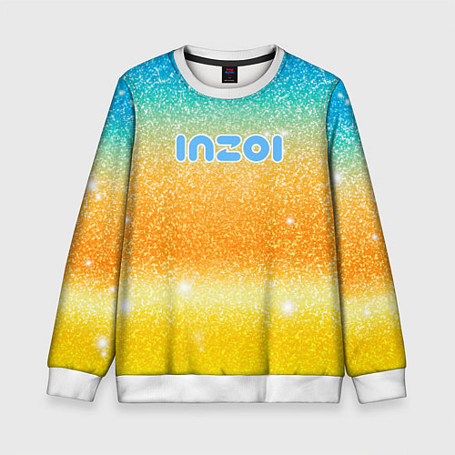 Детский свитшот Inzoi лого и блестки / 3D-Белый – фото 1