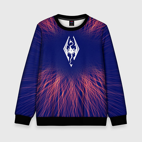 Детский свитшот Skyrim red energy / 3D-Черный – фото 1
