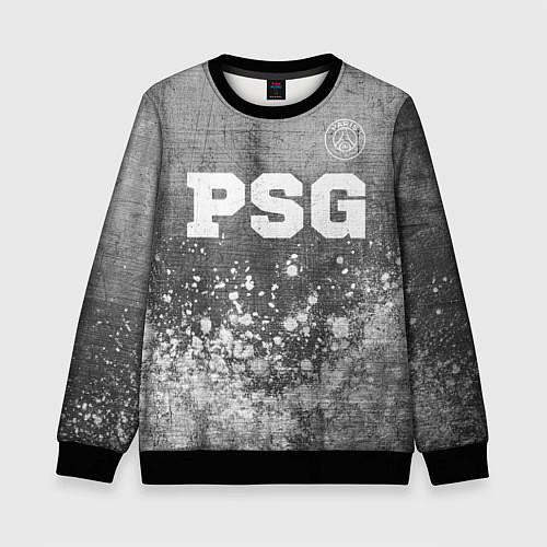 Детский свитшот PSG - grey gradient посередине / 3D-Черный – фото 1