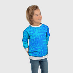 Свитшот детский Голубой неоновый абстрактная текстура, цвет: 3D-белый — фото 2