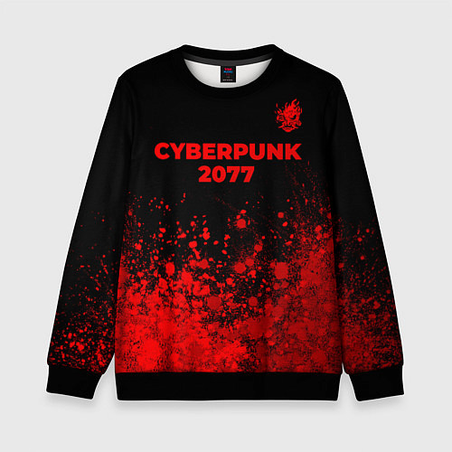 Детский свитшот Cyberpunk 2077 - red gradient посередине / 3D-Черный – фото 1